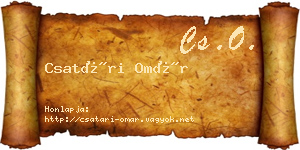 Csatári Omár névjegykártya